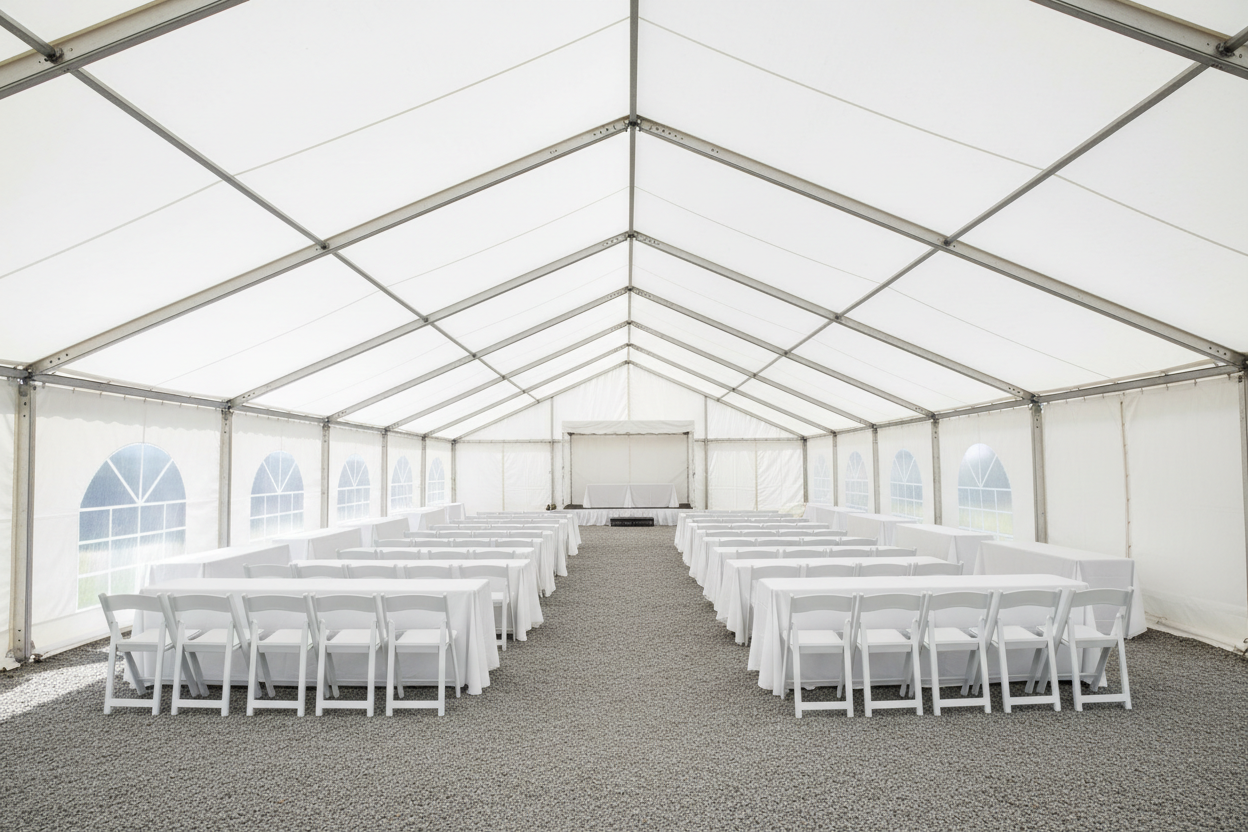 6 m Bredt Festtelt — Hvide / Uden gulv / 108 m2