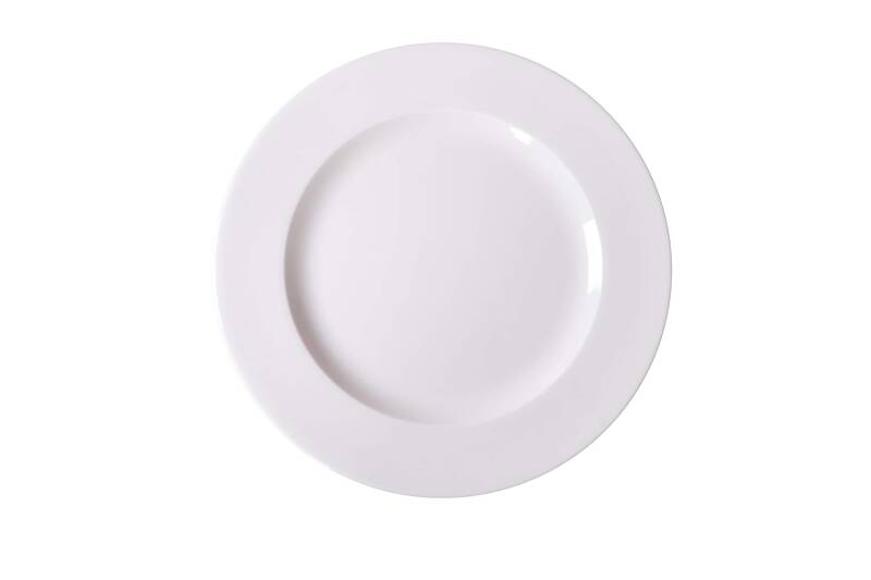 Middagstallerken 26 cm – Hvid Porcelæn (Leje)