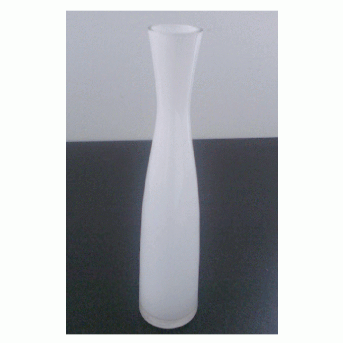 Hvid Glasvase 30 cm – Slank Dekorationsvase