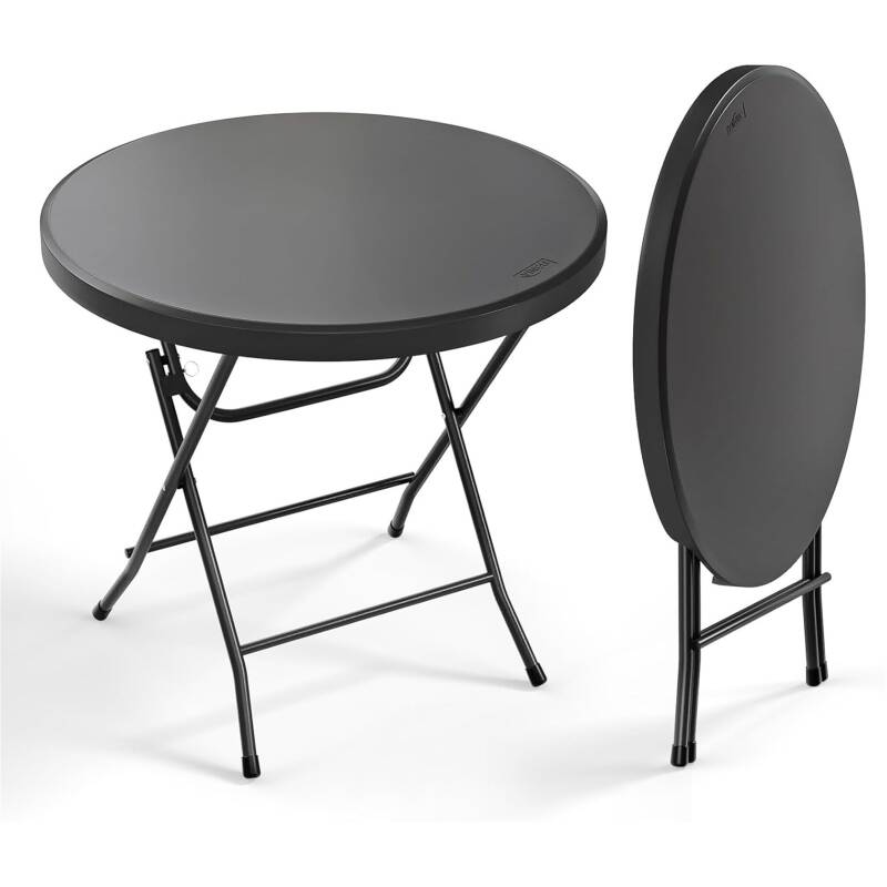 Cafebord Lavt Ø81 cm til Leje – Klapbart Bord Højde 74 cm