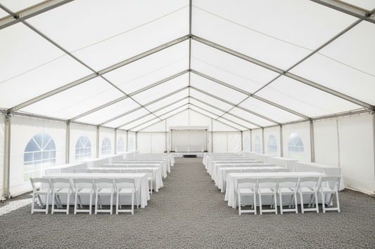 6 m Bredt Festtelt — Hvide / Uden gulv / 108 m2