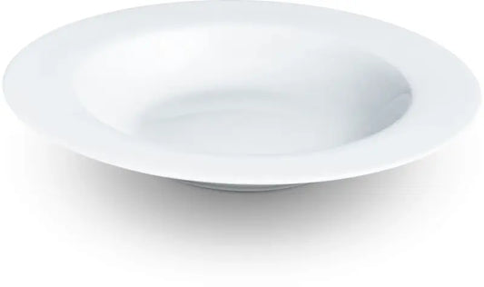 Dyb Tallerken 22 cm – Hvid Porcelæn (Leje)