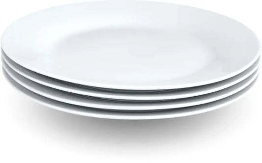 Middagstallerken 24 cm – Hvid Porcelæn (Leje)
