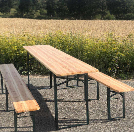 Klassisk Bænkesæt K med 220 cm Bord – 50 cm Bænkehøjde