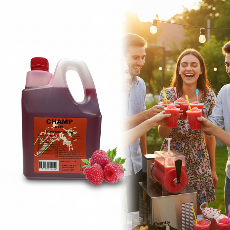 Slush Ice Hindbær (2 liter) – Den populære røde klassiker med Daiquiri-twist! — 10Ltr