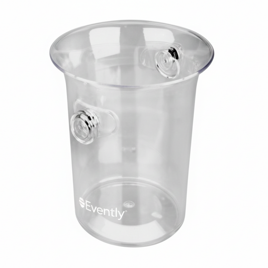 Produkt Titel Stilfuld Champagnekøler i Transparent Design – Med Elegante Sølvdetaljer