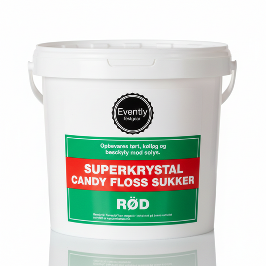 Rødt Candyfloss Sukker (10 kg) – Jordbærsmag – Til 400 Candyfloss