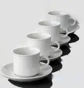Kaffekop & Underkop – Aida Studio, Hvid Porcelæn (Leje)
