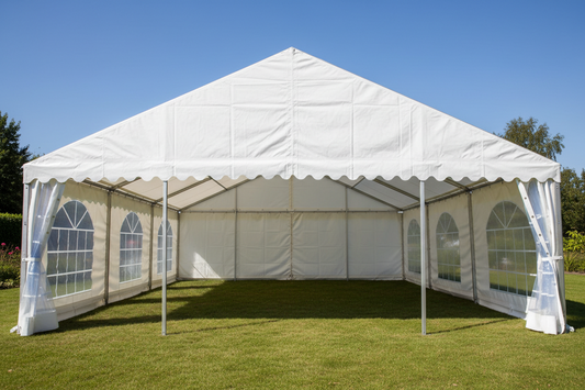 6 m Bredt Festtelt — Hvide / Uden gulv / 144 m2
