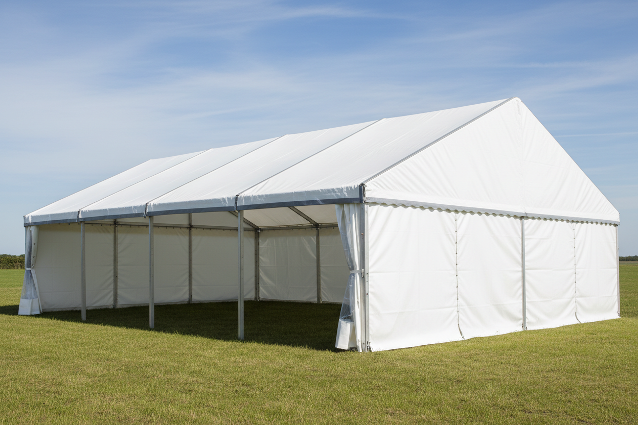 6 m Bredt Festtelt — Grå / Uden gulv / 108 m2